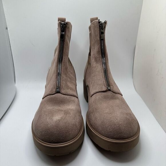 CUSHIONAIRE Women's zipper boot +Memory Foam 9.5 WIDE TAUPE - Picture 2 of 7